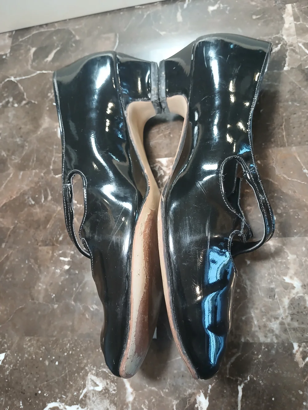 Hush Puppies Black Patent Mary Janes with Cross Straps